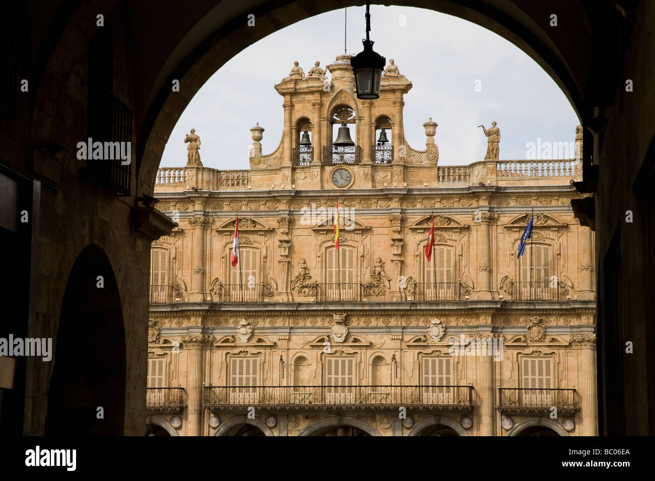 Rathaus Rathaus, Plaza Mayor, Salamanca, Kastilien und Leon, Spanien Stockfoto