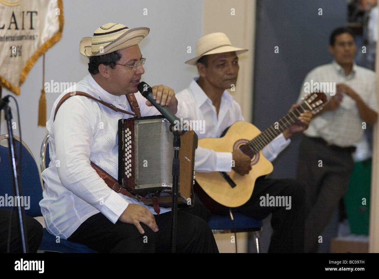 Folk-Musiker bei einem ULACIT folkloristische treffen Panama City Republik von Panama Mittelamerika Stockfoto