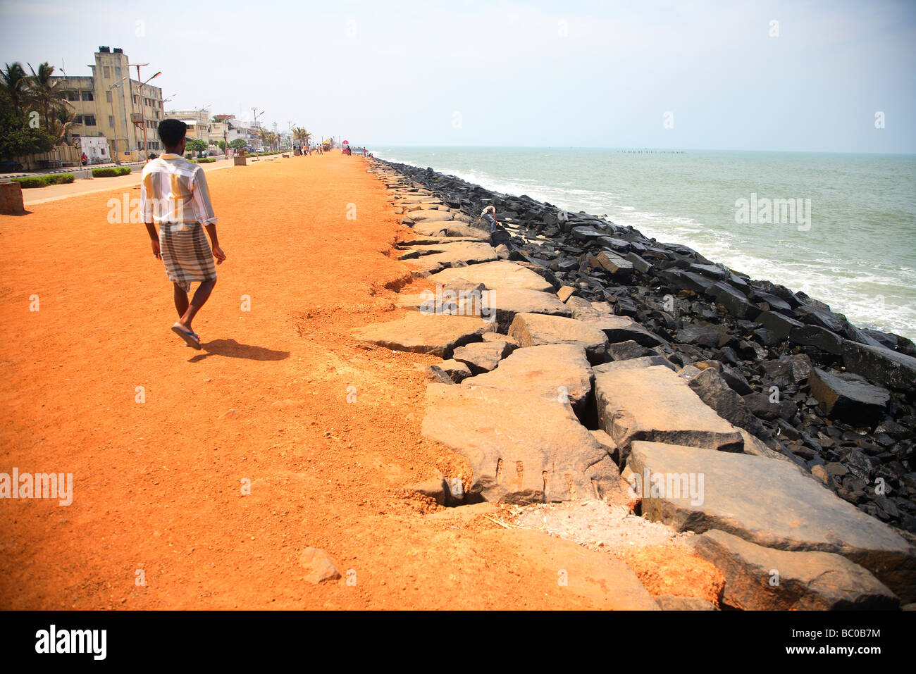 Indien, Tamil Nadu, Puducherry, Pondicherry, beach Romandie Erbe Straßen Stockfoto