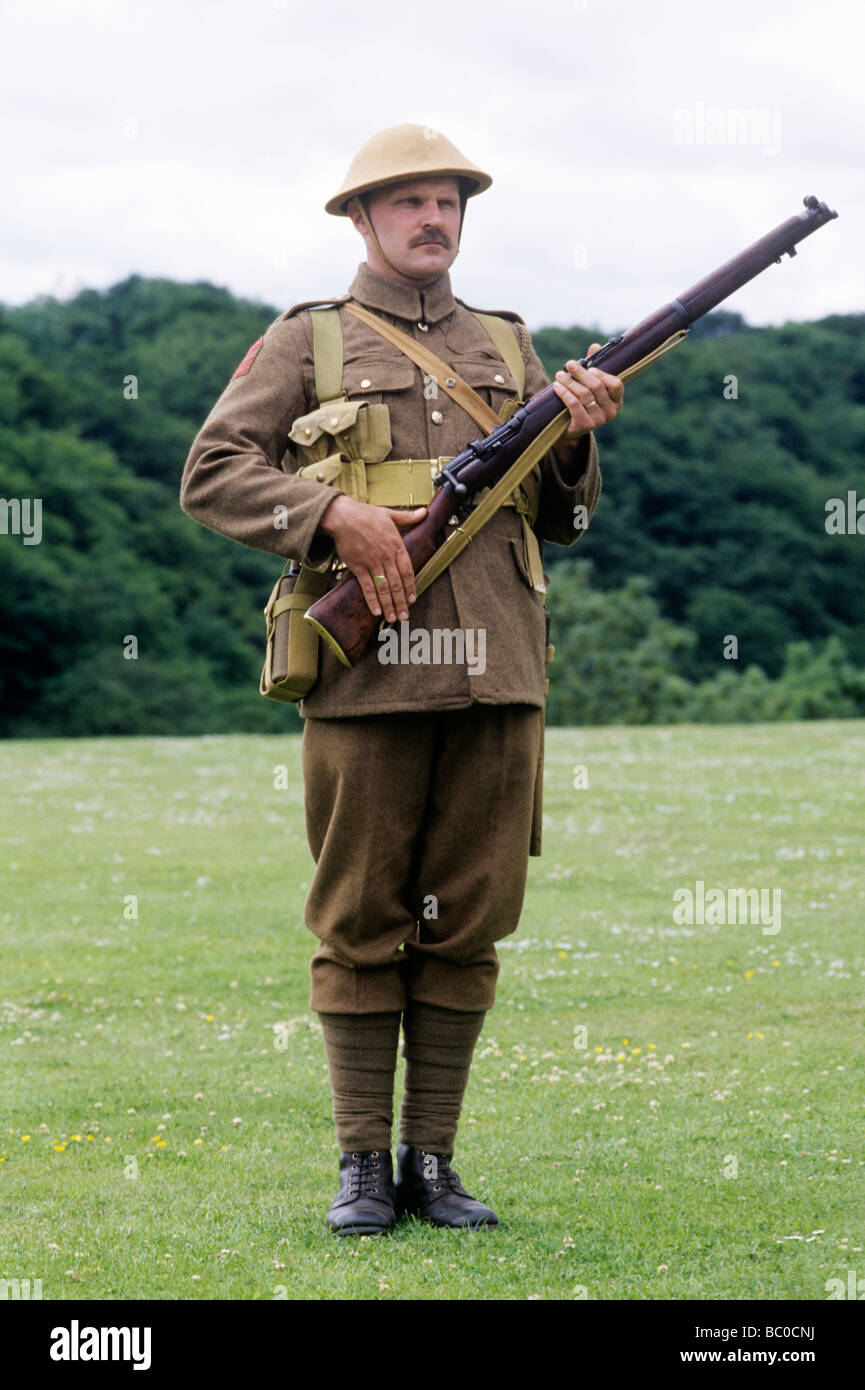 1. 1. Weltkrieg ein, die militärische Reenactment Soldat Soldaten