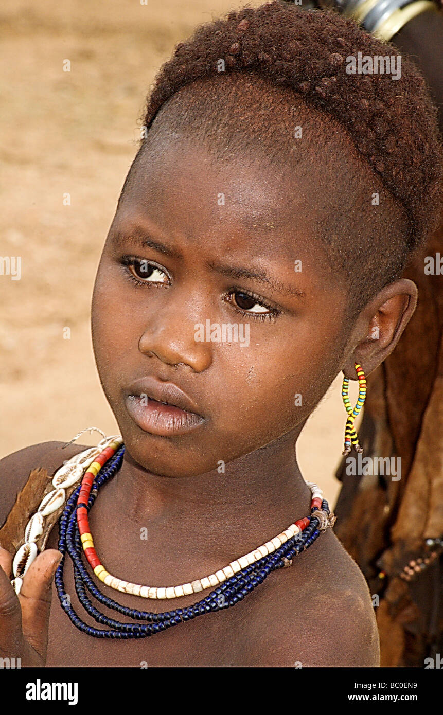 Afrika-Äthiopien-Omo-River-Tal Hamer Stamm Stockfoto