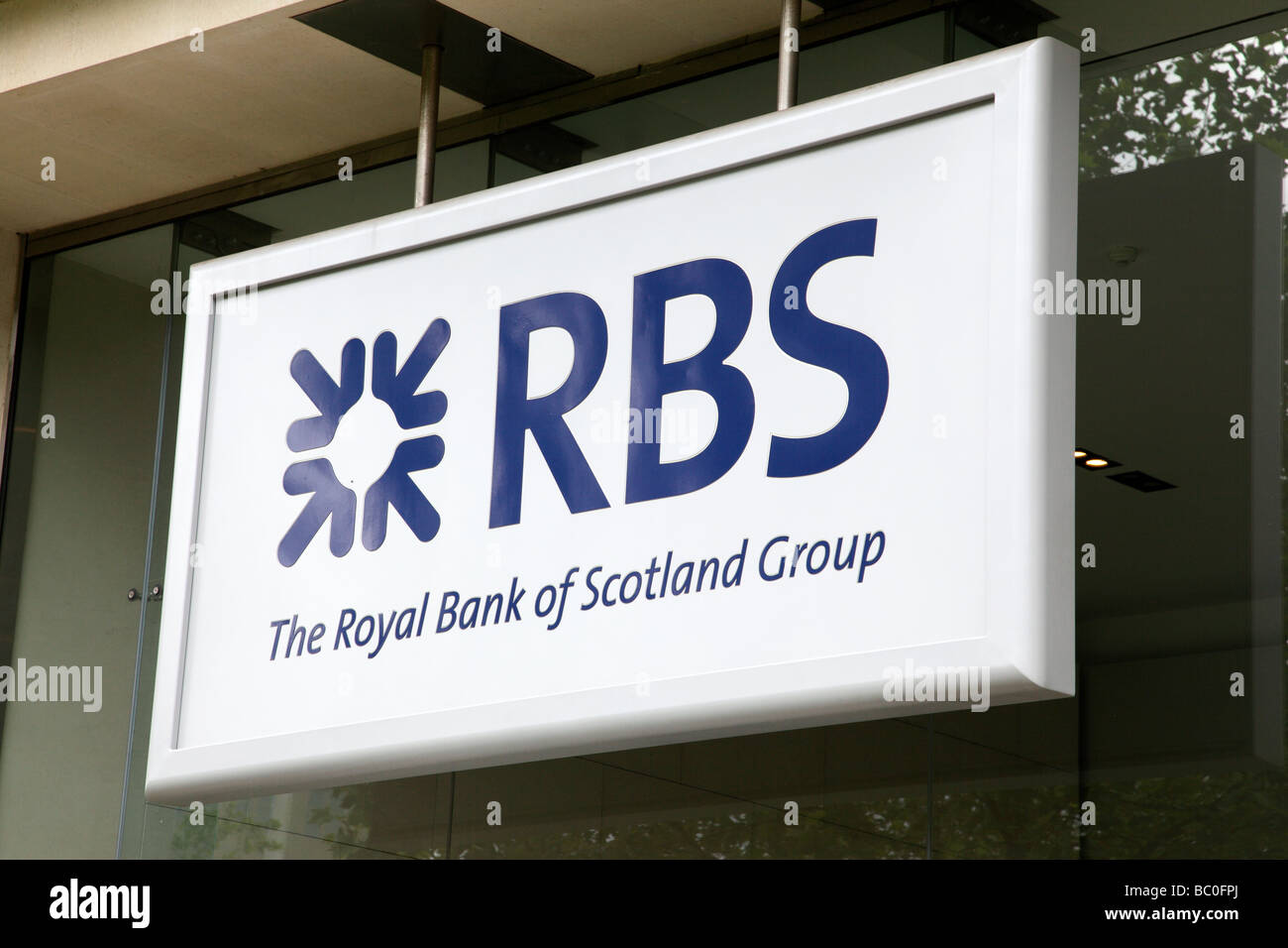 Königliche Bank von Schottland Gruppe Zeichen auf St. Philips legen Birmingham uk Stockfoto