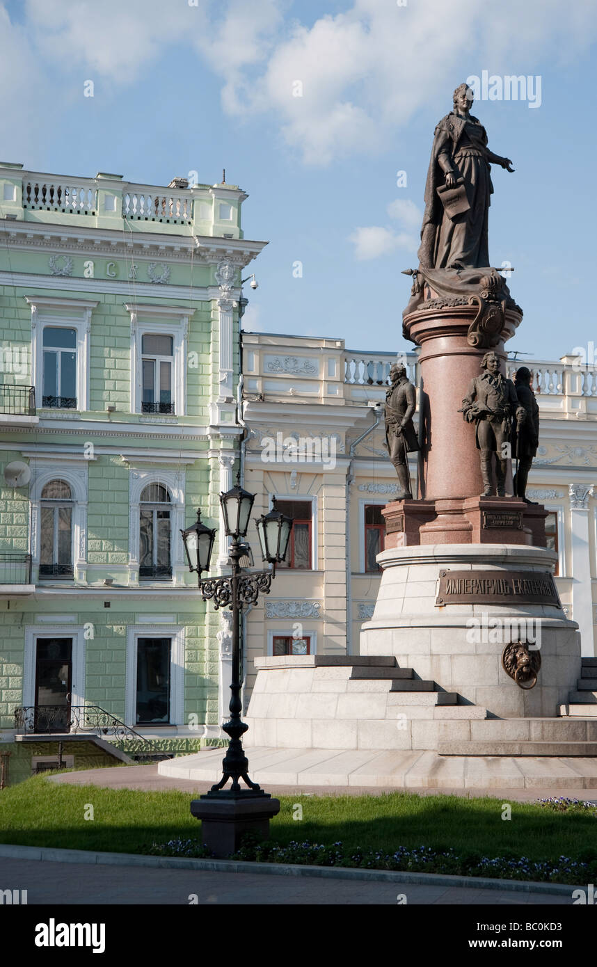 Denkmal für Ekaterina große russische Kaiserin Odessa Ukraine Stockfoto