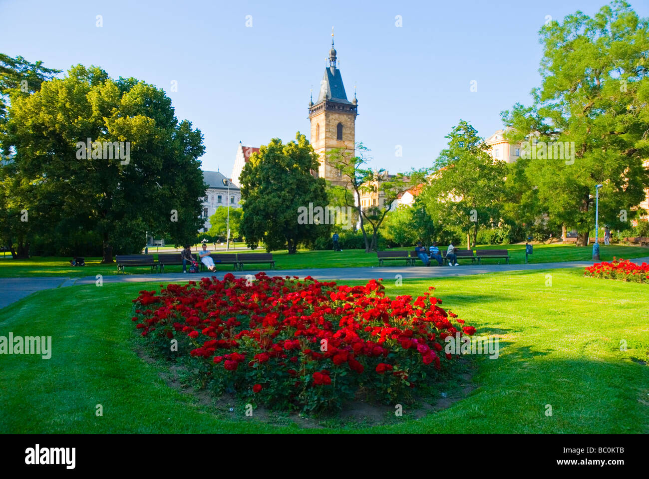 Karlovo Namesti in Nove Mesto Neustadt in Prag Tschechische Republik Europa Stockfoto