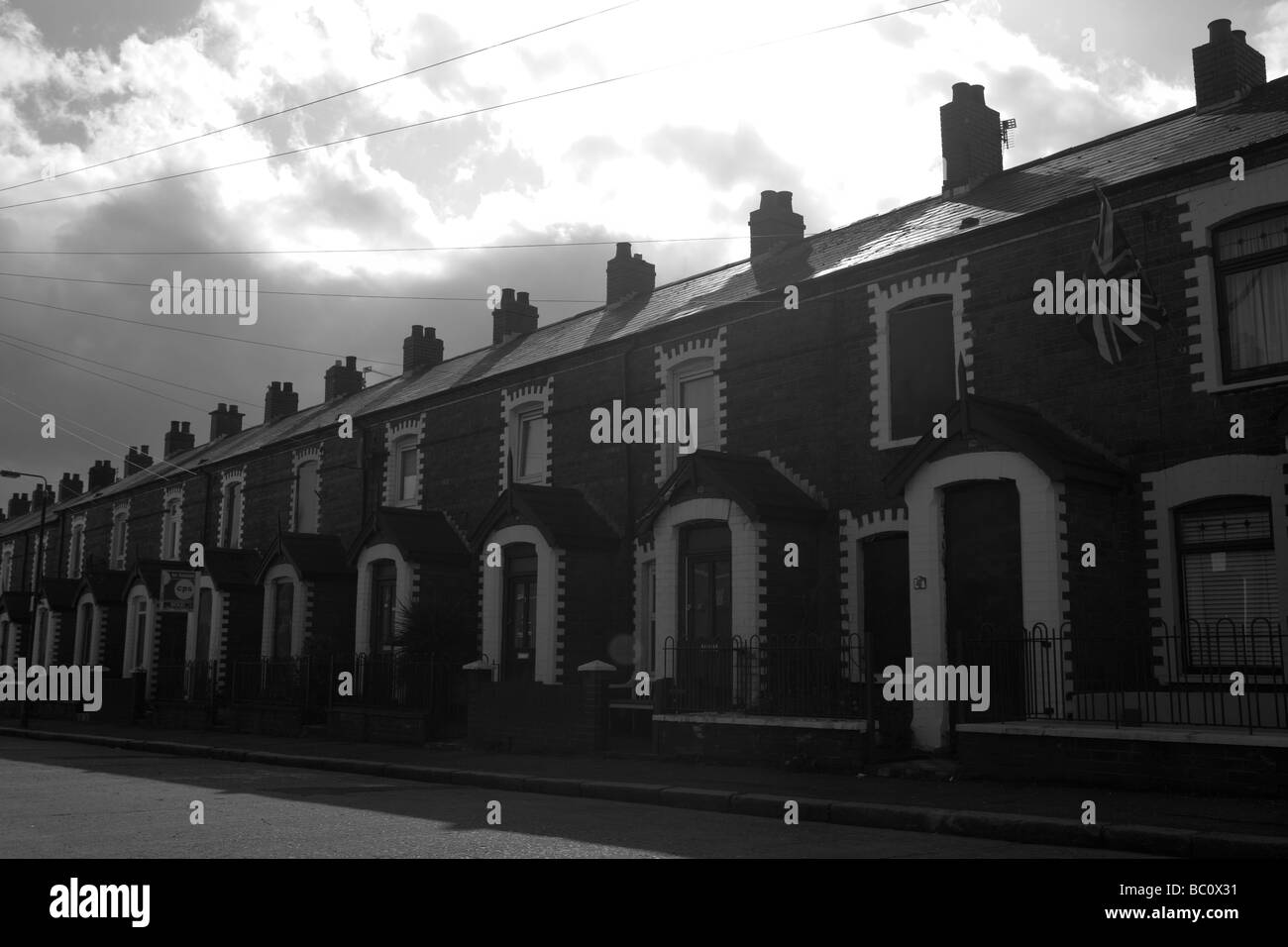 Häuser in Belfast in der Nähe von Shankill Road, Nordirland, Vereinigtes Königreich, UK, GB Stockfoto