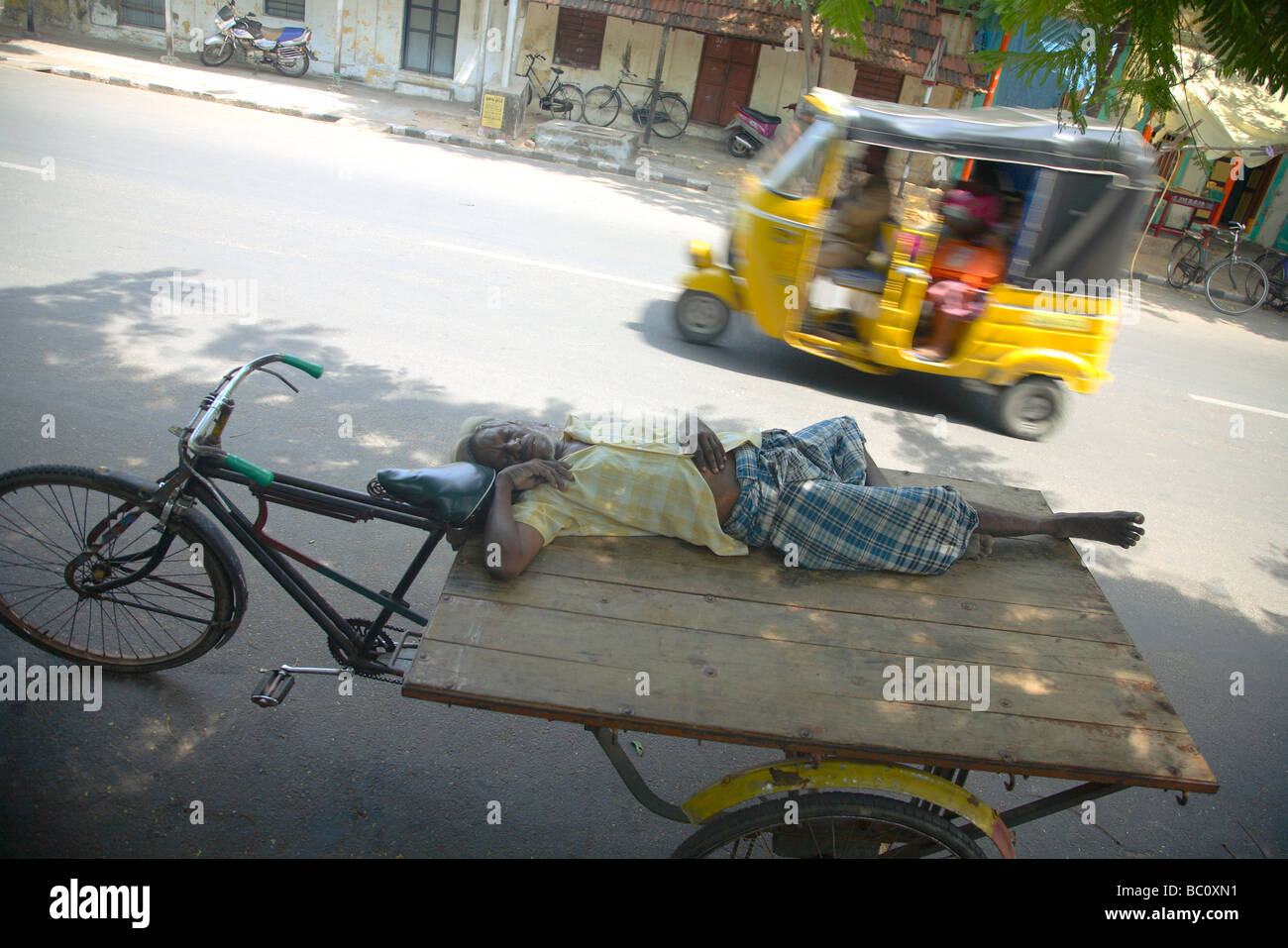 Indien, Tamil Nadu, Puducherry, Pondicherry, Romandie Erbe Straßen Stockfoto