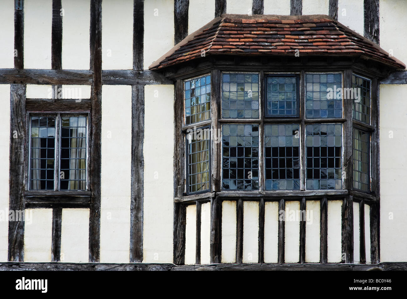Tudor Hausfassade, Stratford-upon-Avon, Warwickshire, England Stockfoto