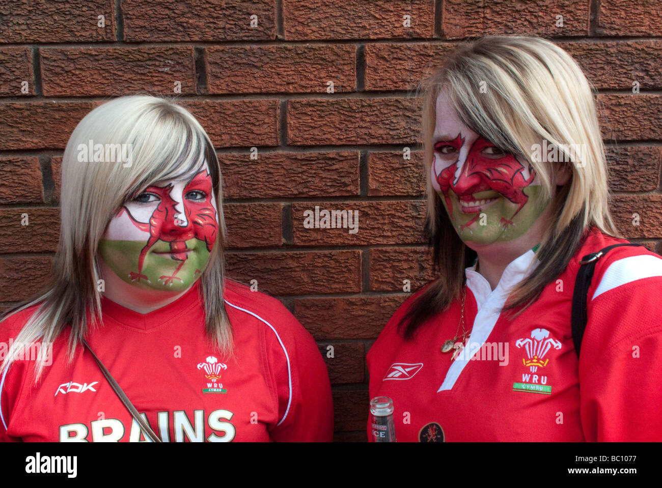 Walisischen Rugby fans Cardiff South Glamorgan South Wales UK Stockfoto