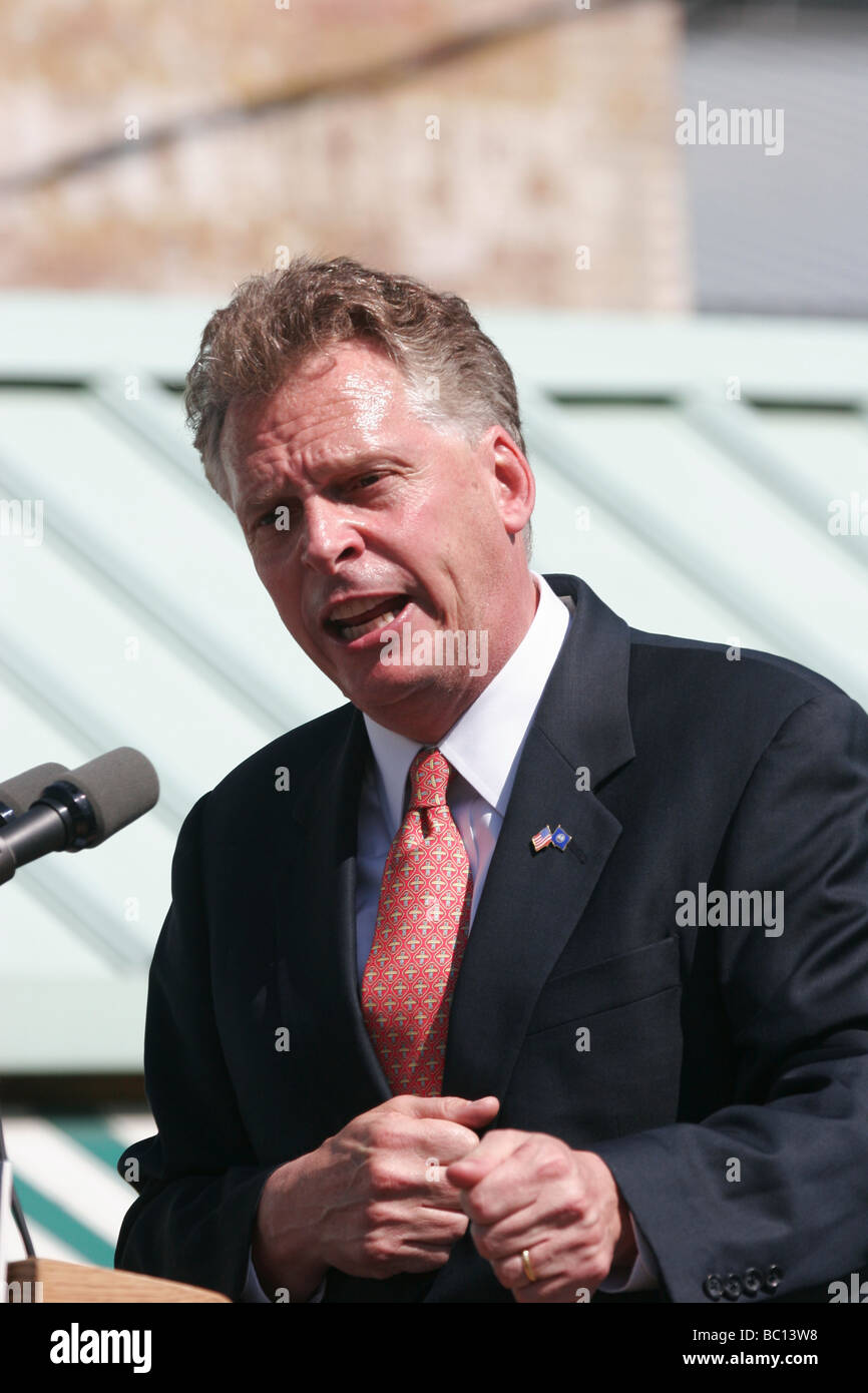 Terry Mcauliffe Werbetätigkeit für Gouverneur in den Vorwahlen von Virginia, 2009 Stockfoto