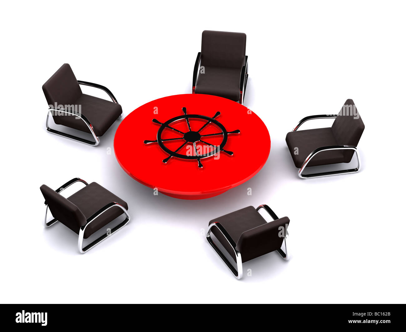 Sessel Tisch. 3D Führung Stockfoto
