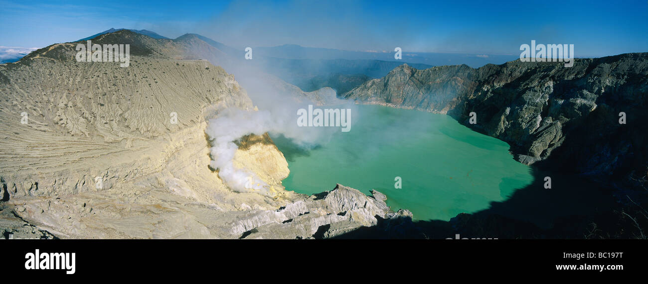 Indonesien, Insel Java, Kawah Ijen Vulkan, panorama Stockfoto