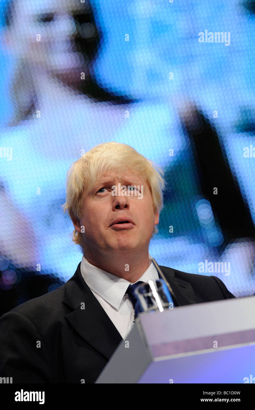 Premierminister Boris Johnson MP auf dem Parteitag der Konservativen Partei in Birmingham, Großbritannien Stockfoto