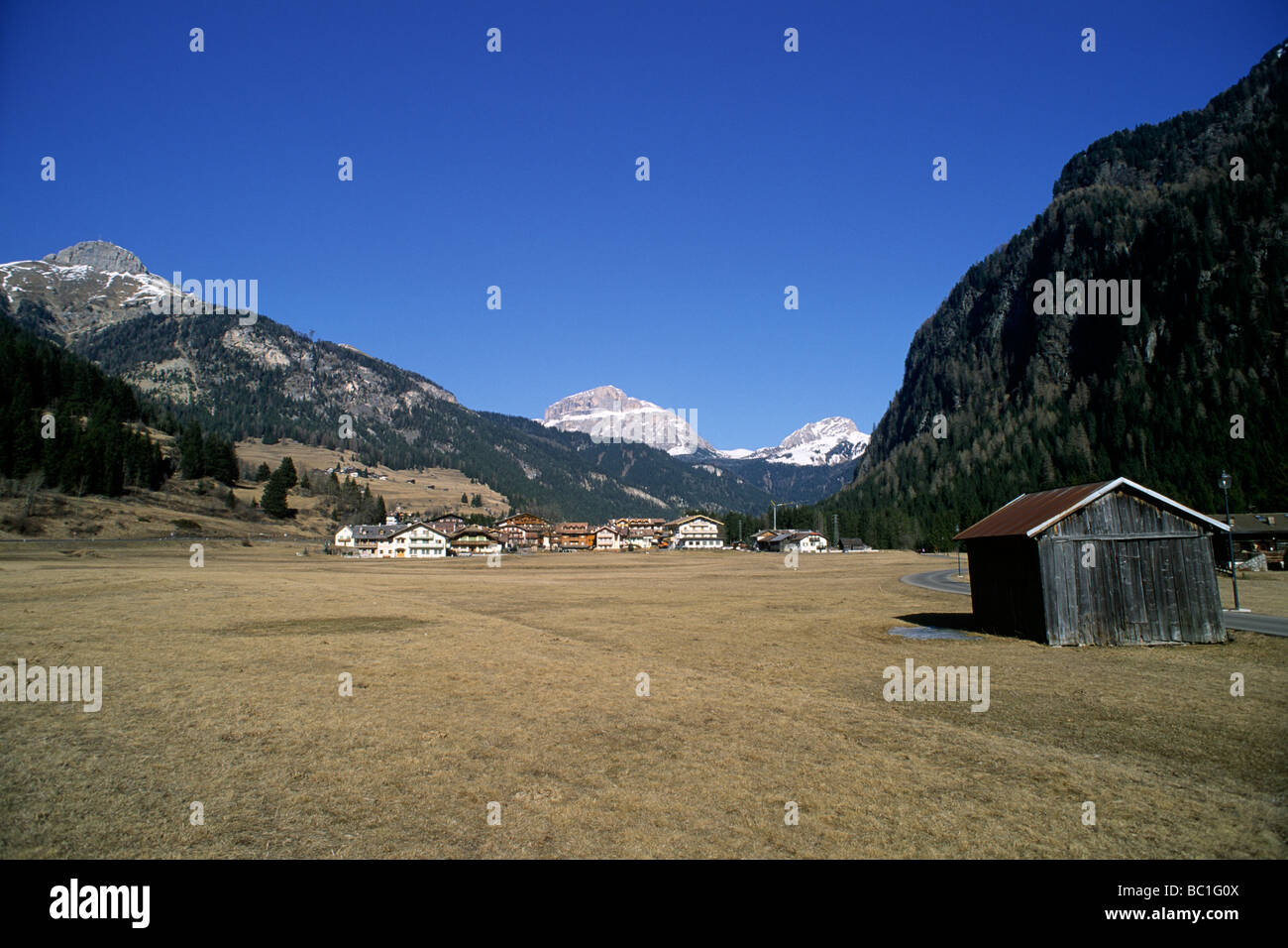 Italien, Trentino Südtirol, Dolomiten, Fassatal, Campitello di Fassa Stockfoto