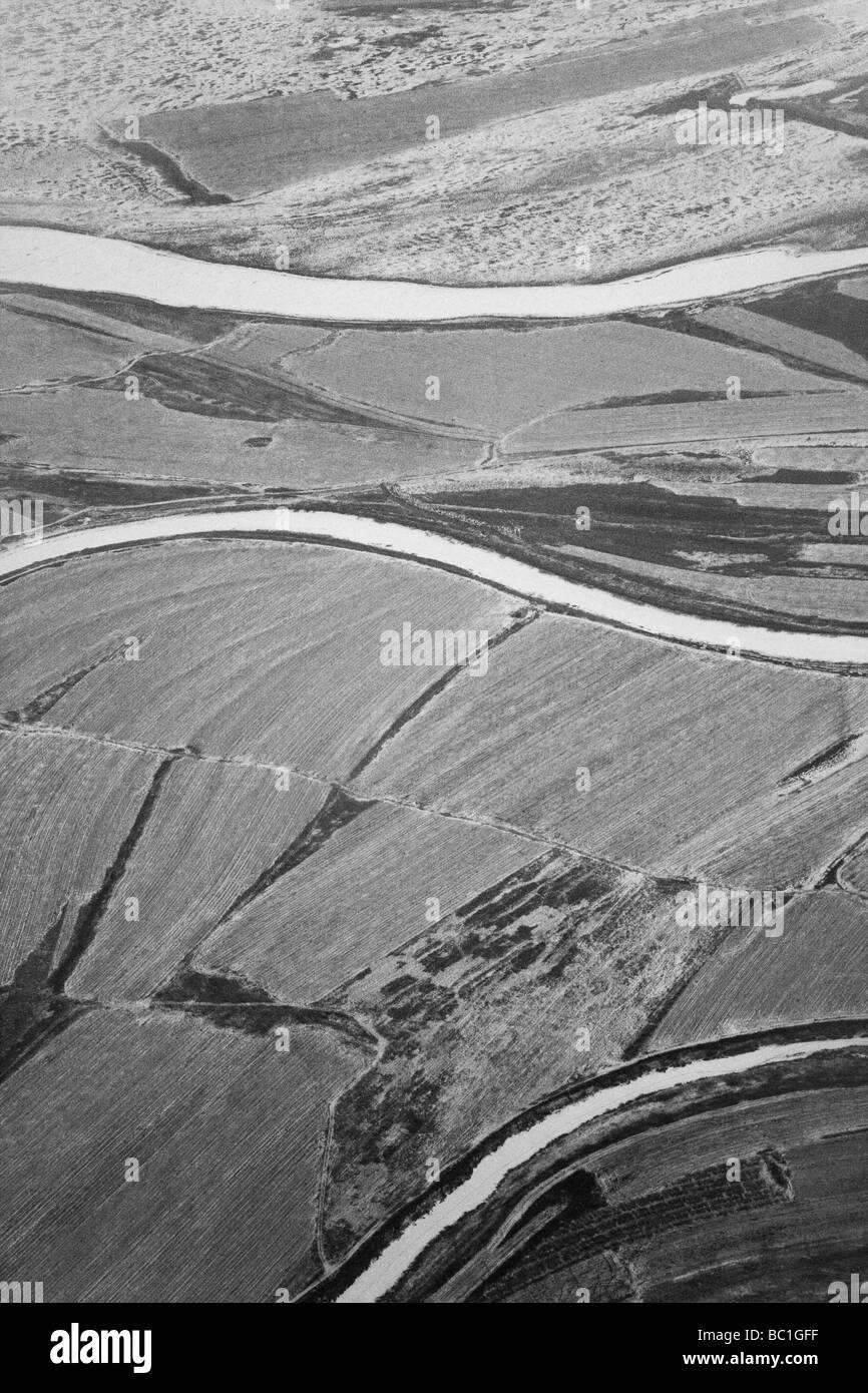 Luftaufnahme des gefrorenen Boden in Nordchina Stockfoto