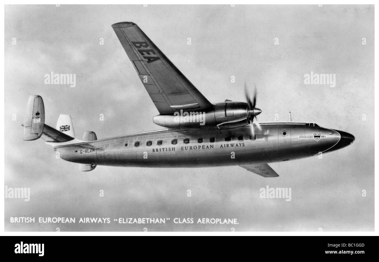 British European Airways Elizabethan 'Klasse Flugzeug, 20. Artist: Unbekannt Stockfoto