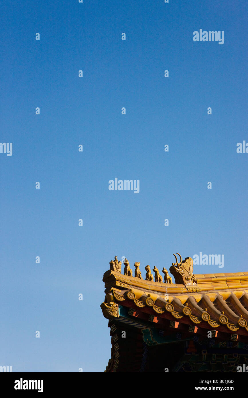 Traditionelle Architektur in Dasheng Tempel, Qiqihaer, Provinz Heilongjiang, China Stockfoto