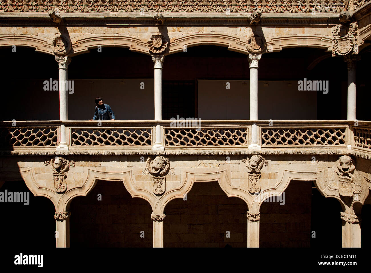 Innenhof der Casa de Las Conchas in Salamanca Castilla Leon Spain Stockfoto