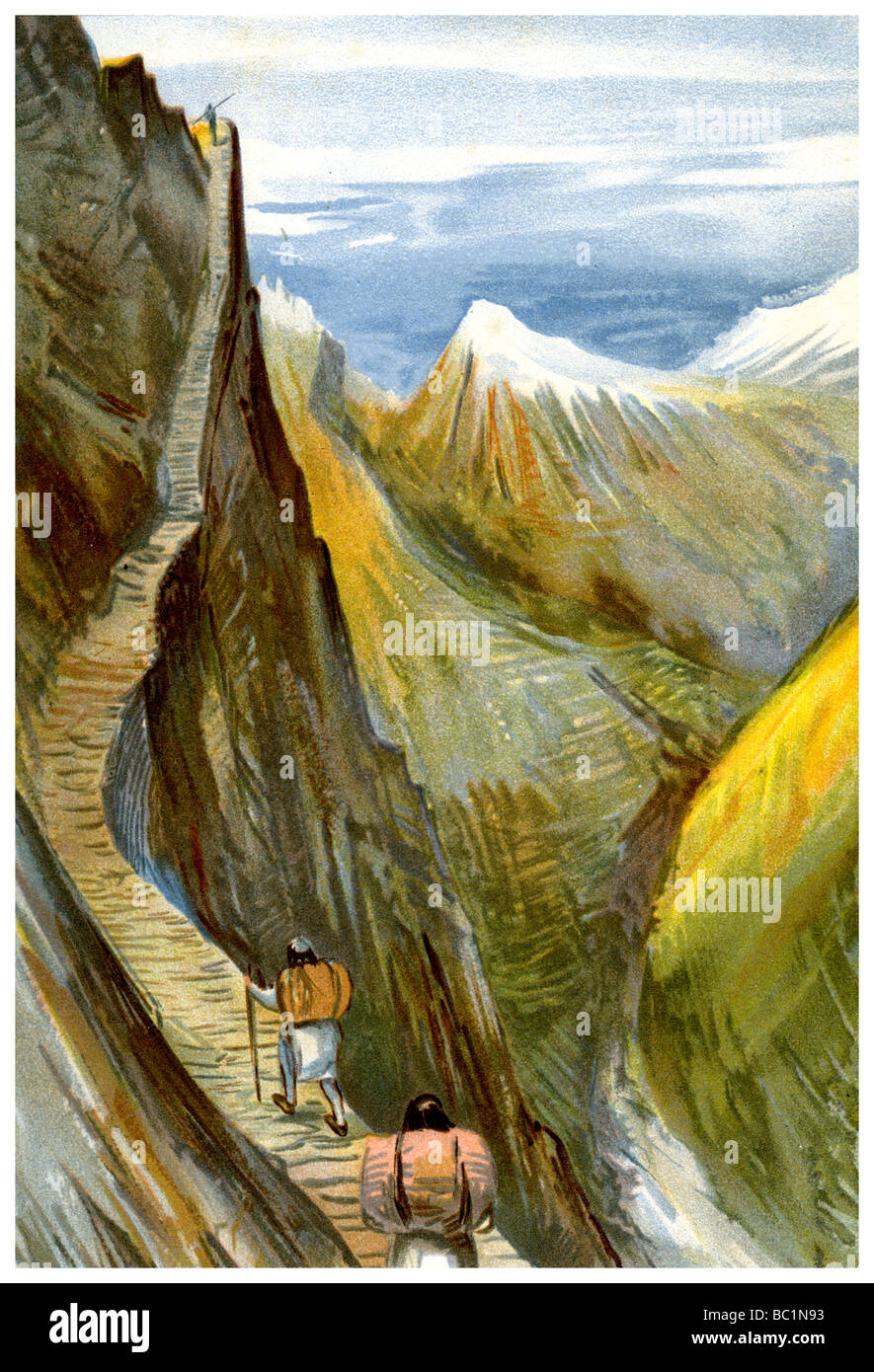 Die Nerpani Track, Tibet, 1898 Künstler: FA Brockhaus Stockfoto