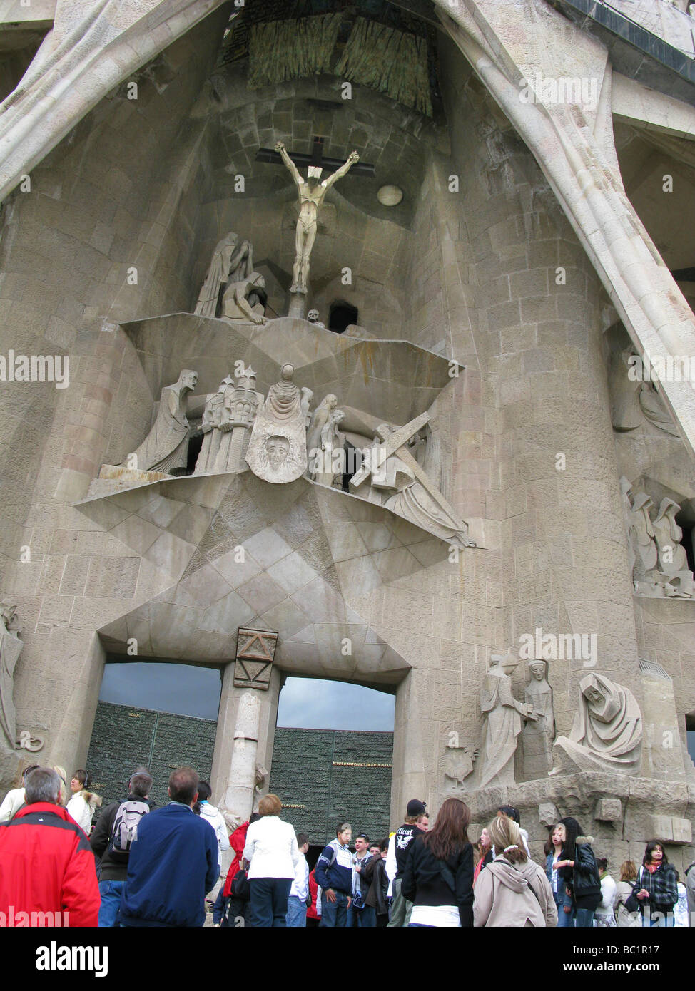 Sagrada Familia ANTONI GAUDI BARCELONA Spanien Eingang Kathedrale Kirche Tempel Attraktion Stockfoto