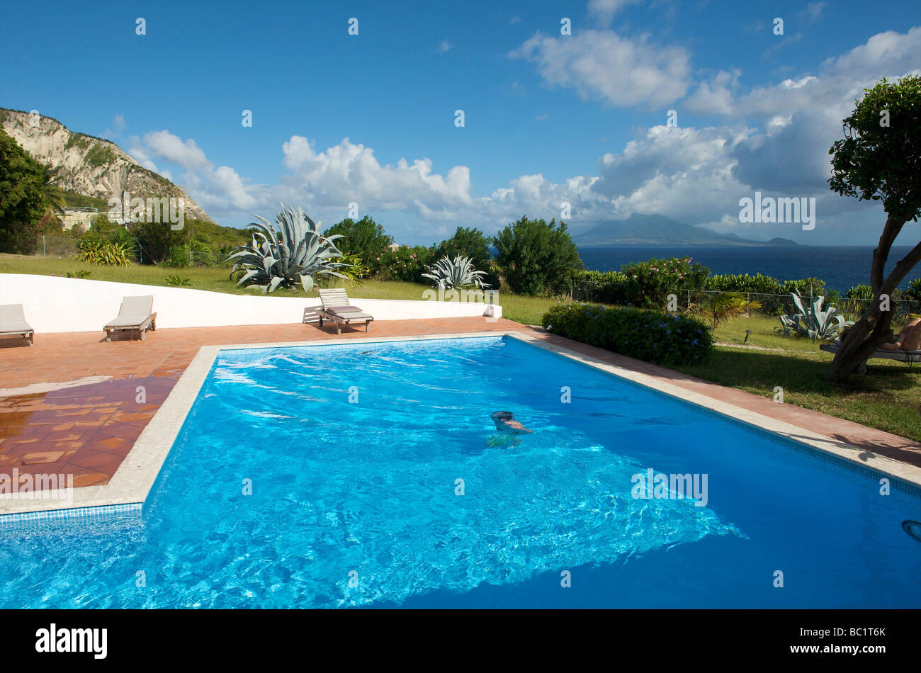 Sint Eustatius Schwimmbad Statia Lodge Stockfoto