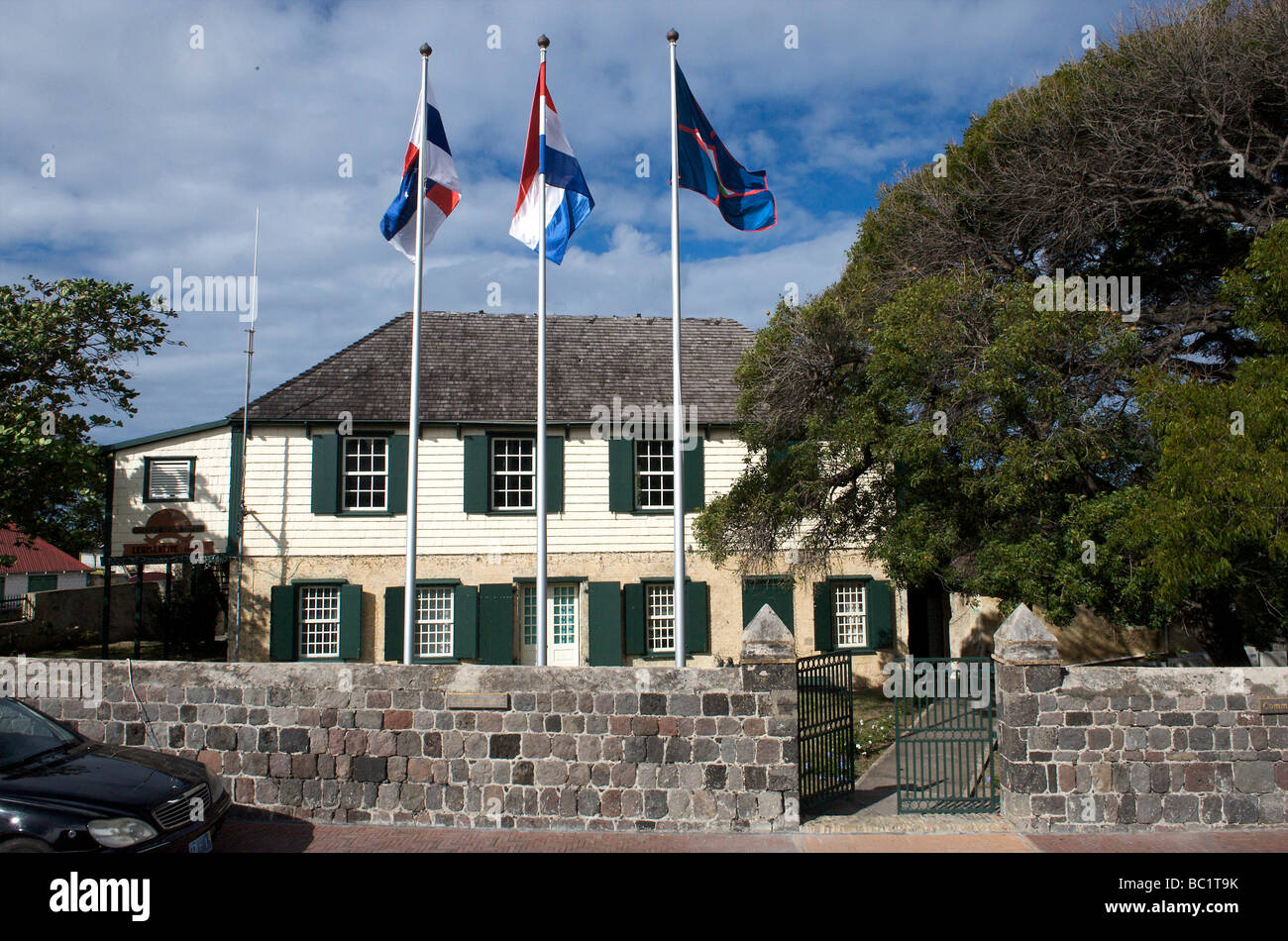 Sint Eustatius restaurierten Rathaus Stockfoto