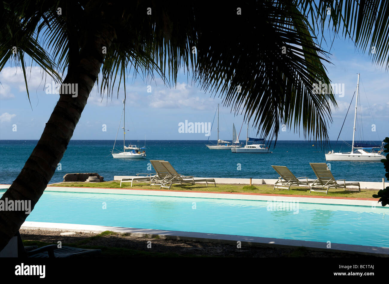 Sint Eustatius Swimmingpool des Hotels Golden Era Stockfoto