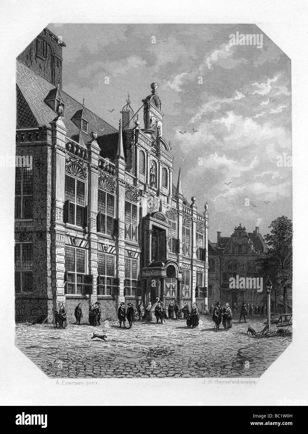 Das Rathaus am Delft, Niederlande, 1620 (c 1870). Artist: JH Rennefeld Stockfoto