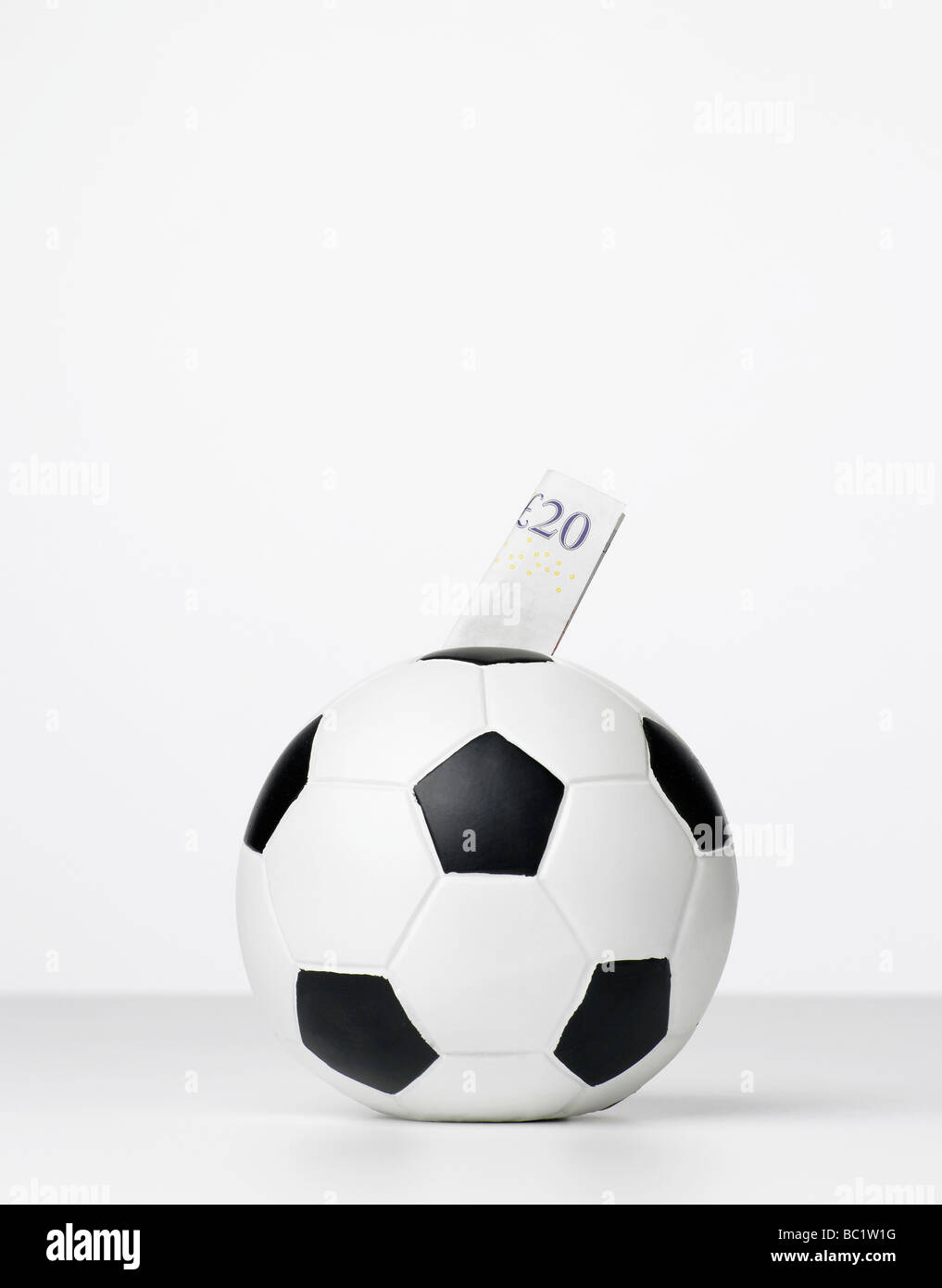 Fußball-Geld-Buch Stockfoto