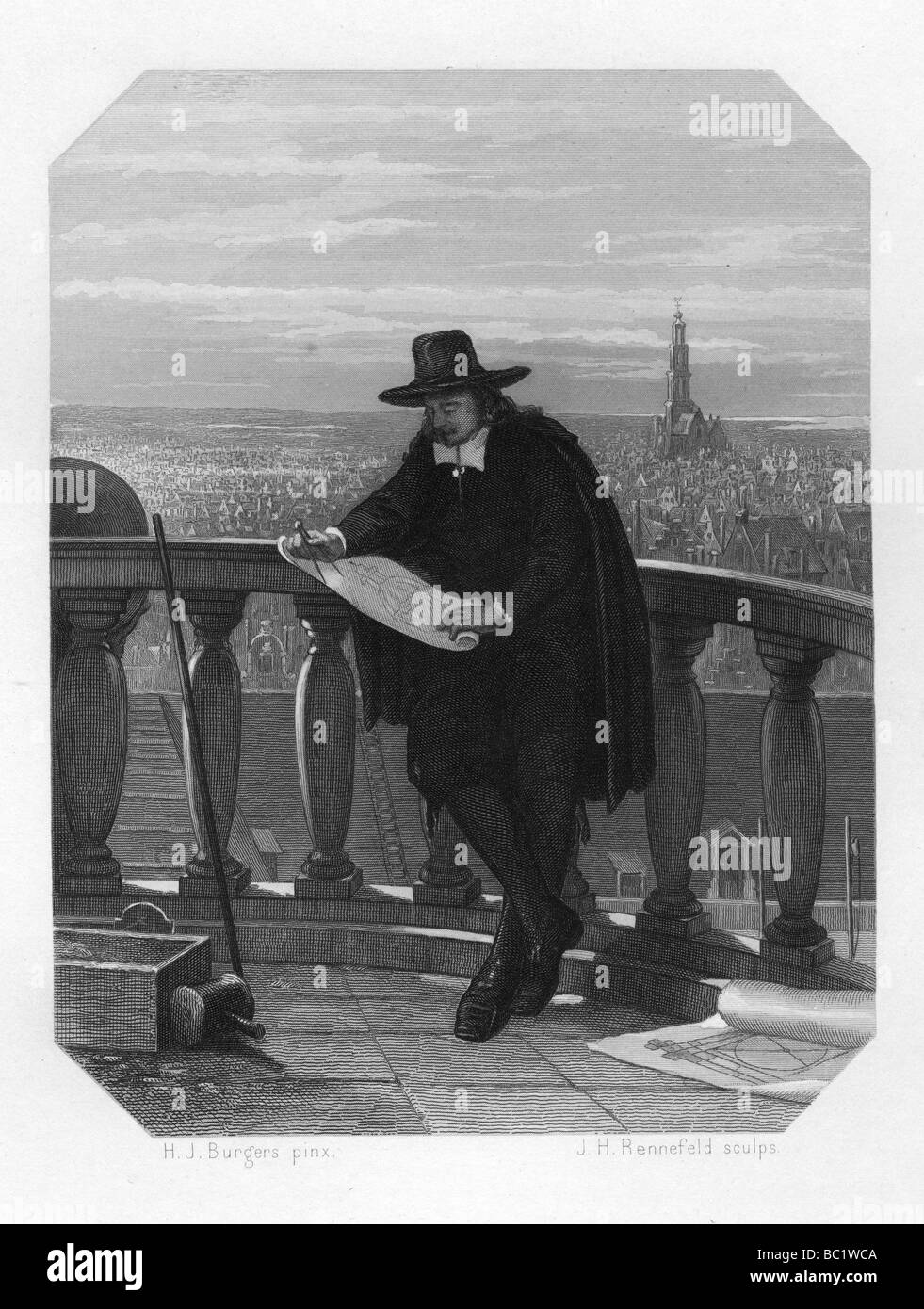 Jacob Van Campen, der niederländische Künstler und Architekt des goldenen Zeitalters, 17. Jahrhundert (c 1870). Artist: JH Rennefeld Stockfoto Jacob Van Campen, der niederländische Künstler und Architekt des goldenen Zeitalters, 17. Jahrhundert (c 1870). Artist: JH Rennefeld Stockfoto