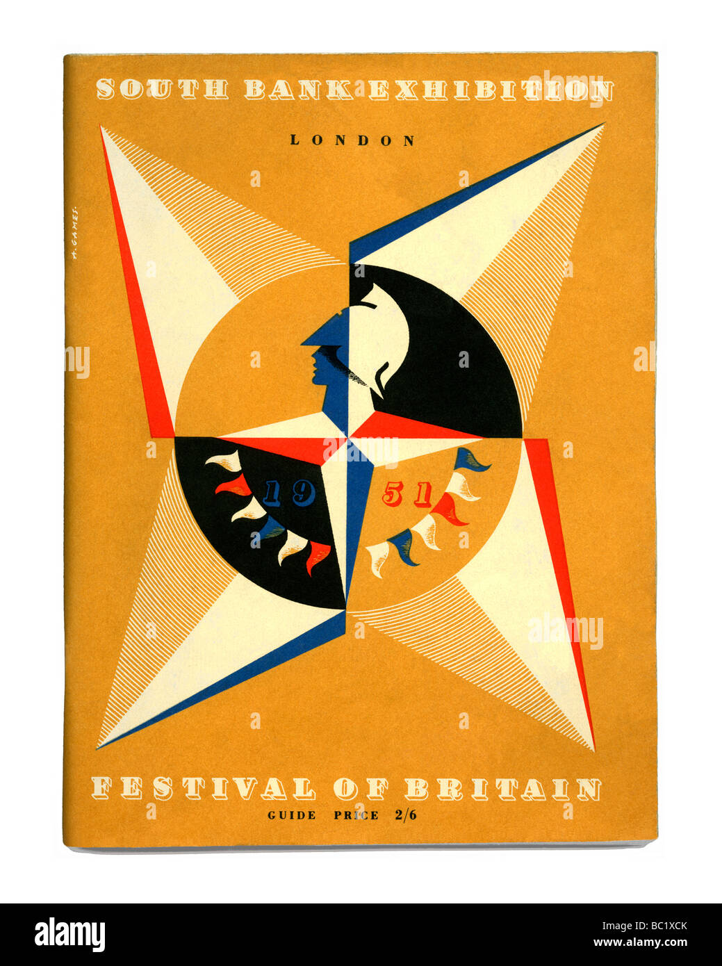 Cover von dem offiziellen Reiseführer, die 1951 von Großbritannien South Bank Ausstellung Festival, London Stockfoto