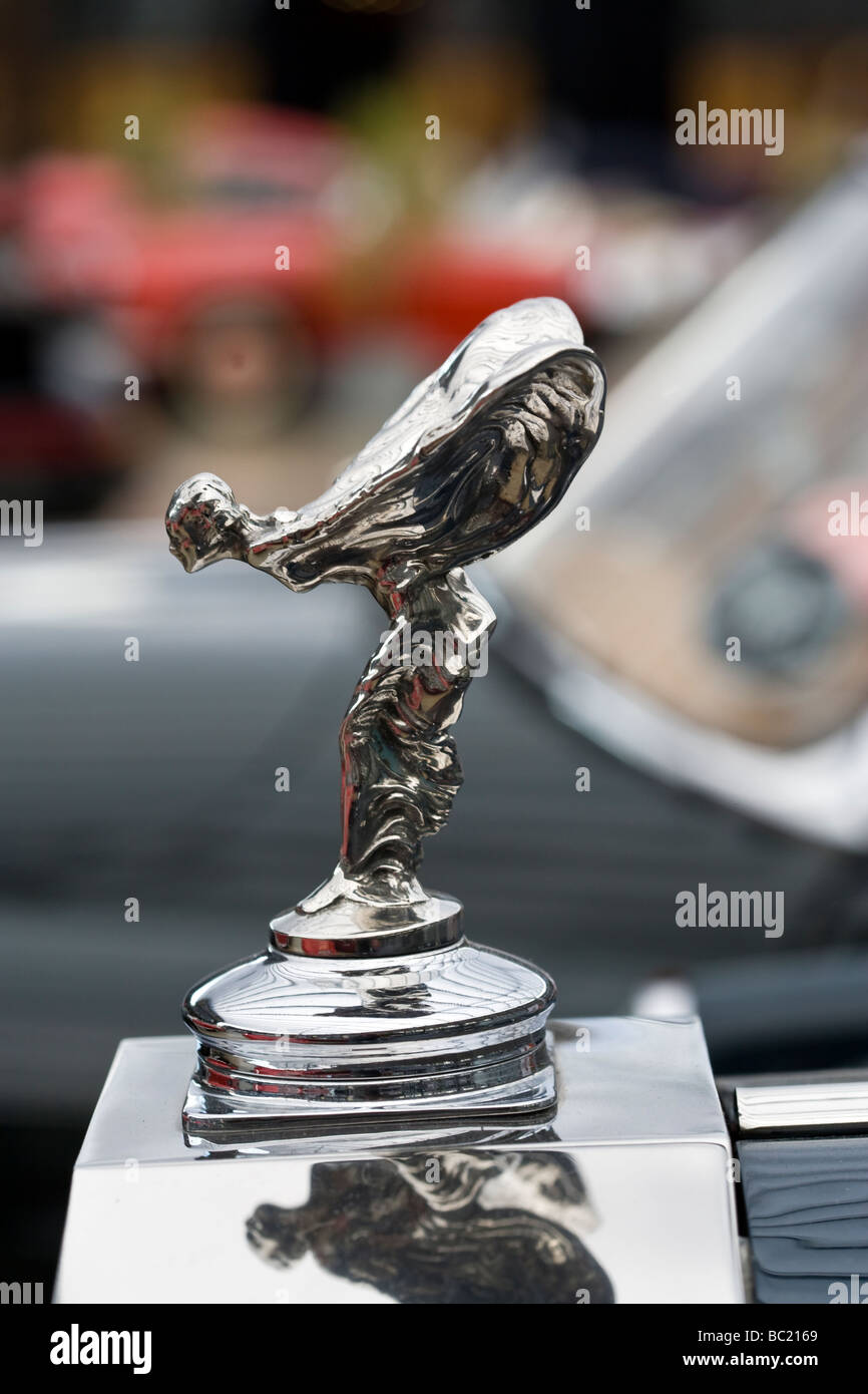 Emily, die Figur auf der Vorderseite des Rolls-Royce Auto Stockfoto