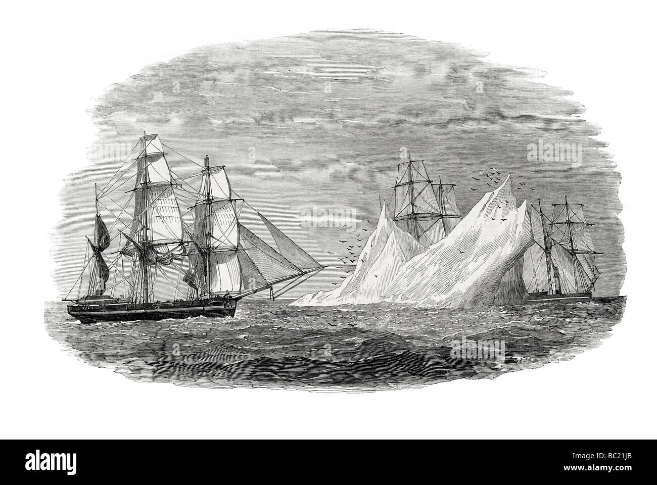 Arktis-Expedition auf der Suche nach Sir John Franklin erste Eisberg gesehen 3 Juni Stockfoto