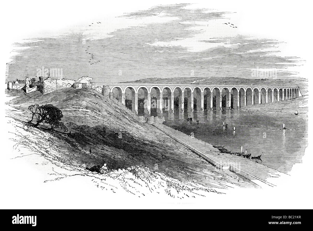 Eisenbahnviadukt über die Tweed in berwick Stockfoto