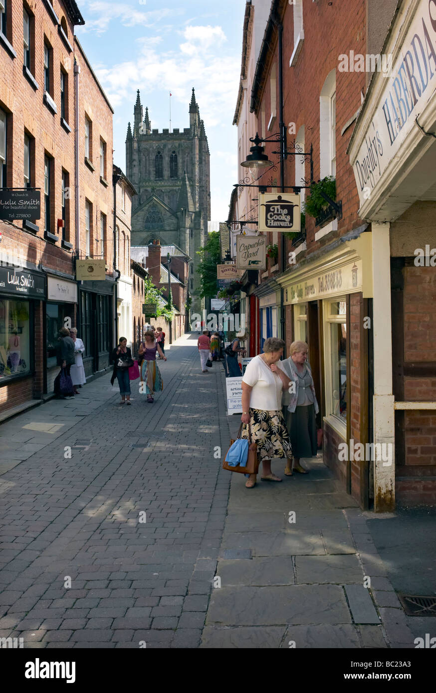 Church Street im Stadtzentrum von Hereford, UK Stockfoto