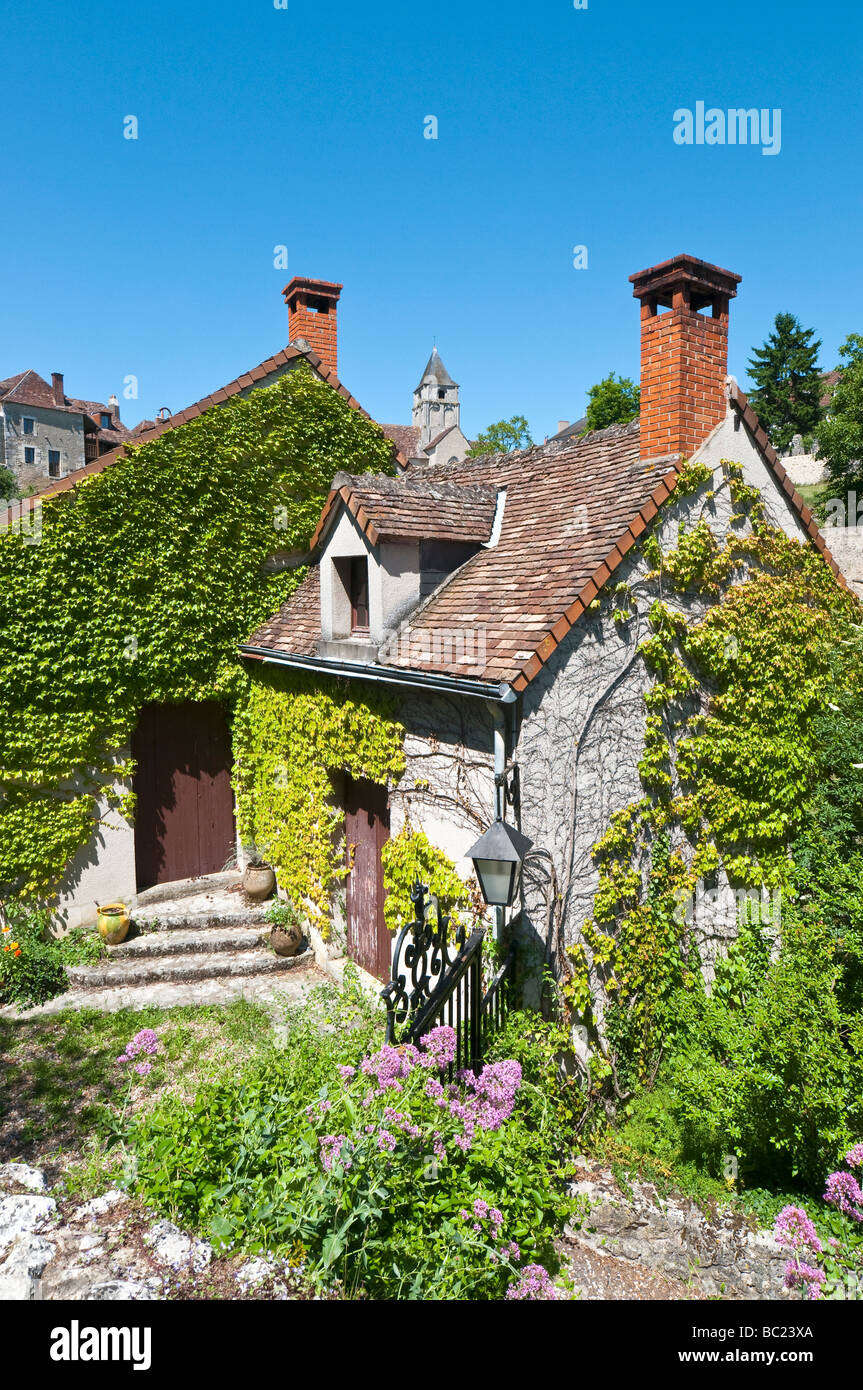 Urige französischen Hütte / Stadthaus - Winkel-Sur-l'Anglin, Vienne, Frankreich. Stockfoto