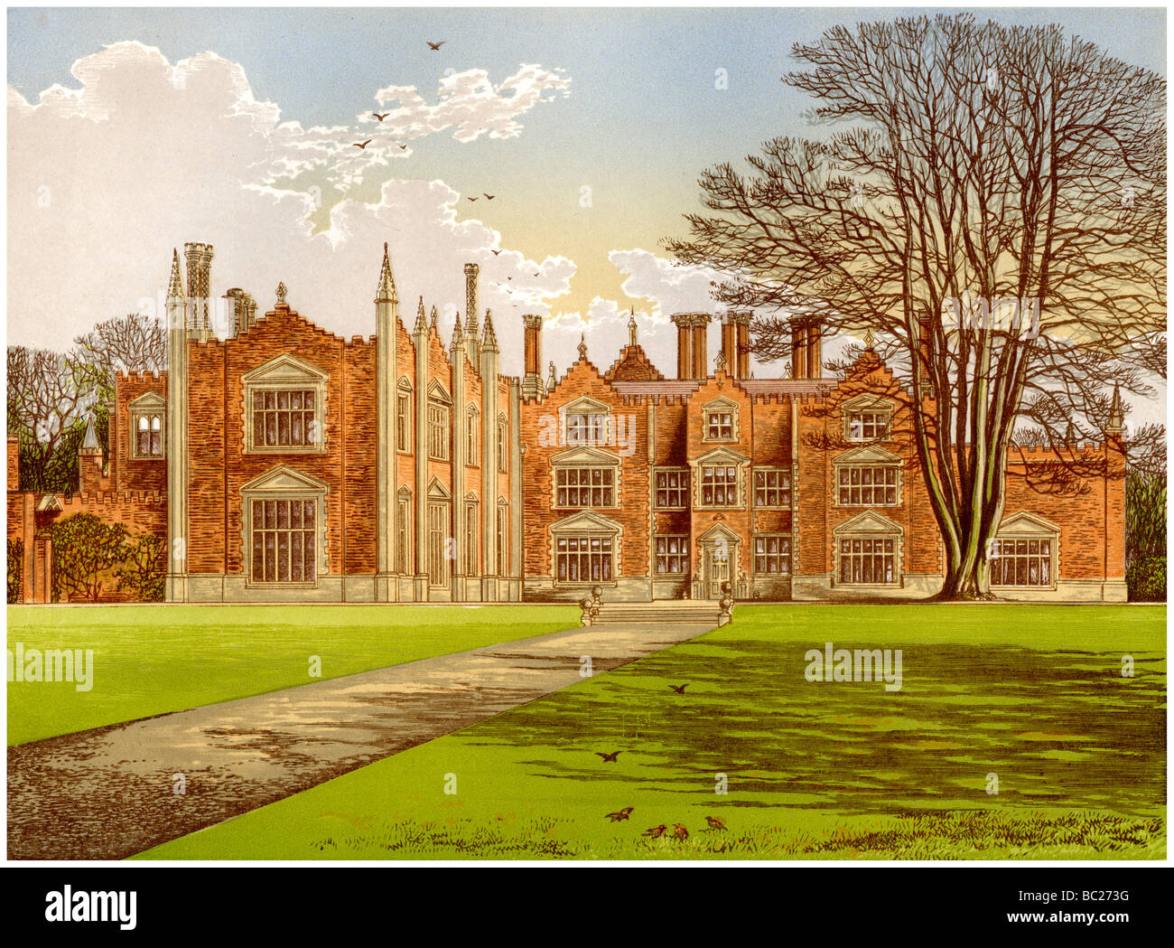 Witchingham Hall, Norfolk, Heimat von Viscount Canterbury, c 1880. Artist: Unbekannt Stockfoto