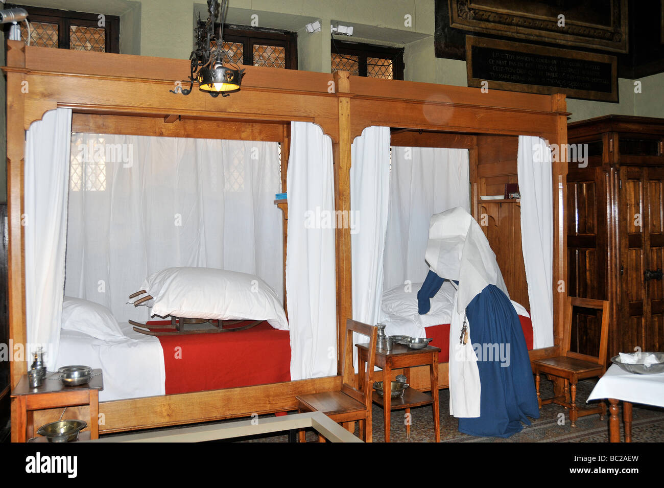 Hospiz von Beaune Schlafsaal Beaune Cote d oder Burgund Frankreich Europ Stockfoto