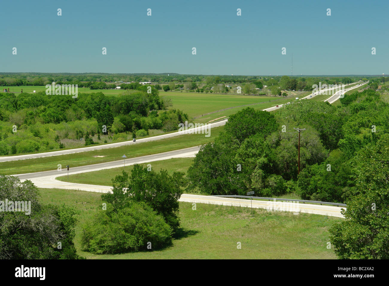 Bastrop, RT. 71, Hwy, Texas, TX Stockfoto