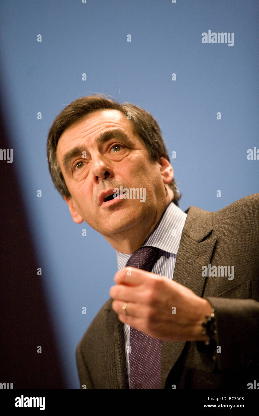 François Fillon anlässlich der 63. Konferenz der "FNSEA" (französische Bauernverband) 2009/04/02 Stockfoto
