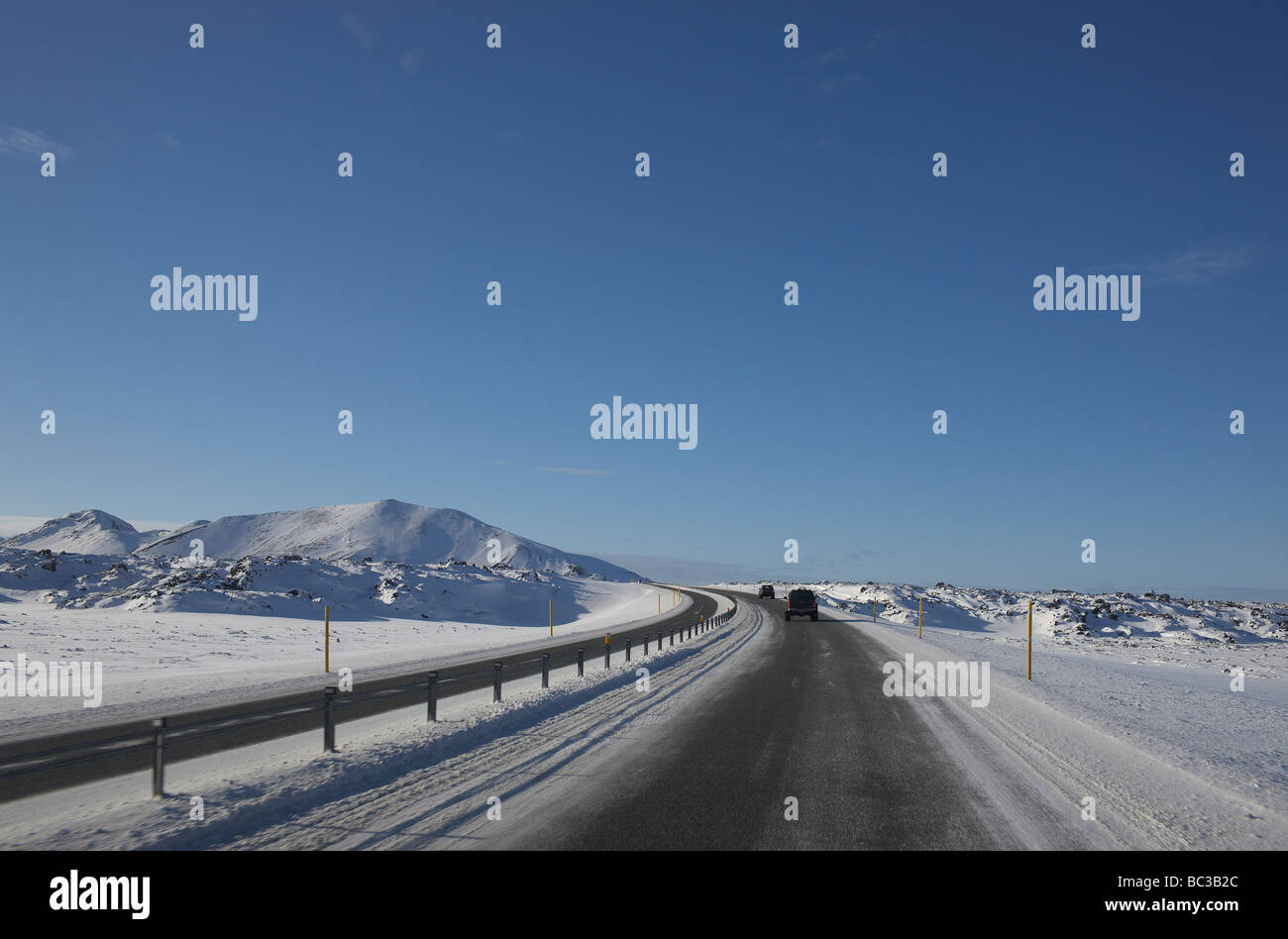 Auf der Ringstraße Reisen im Winter Island Stockfoto