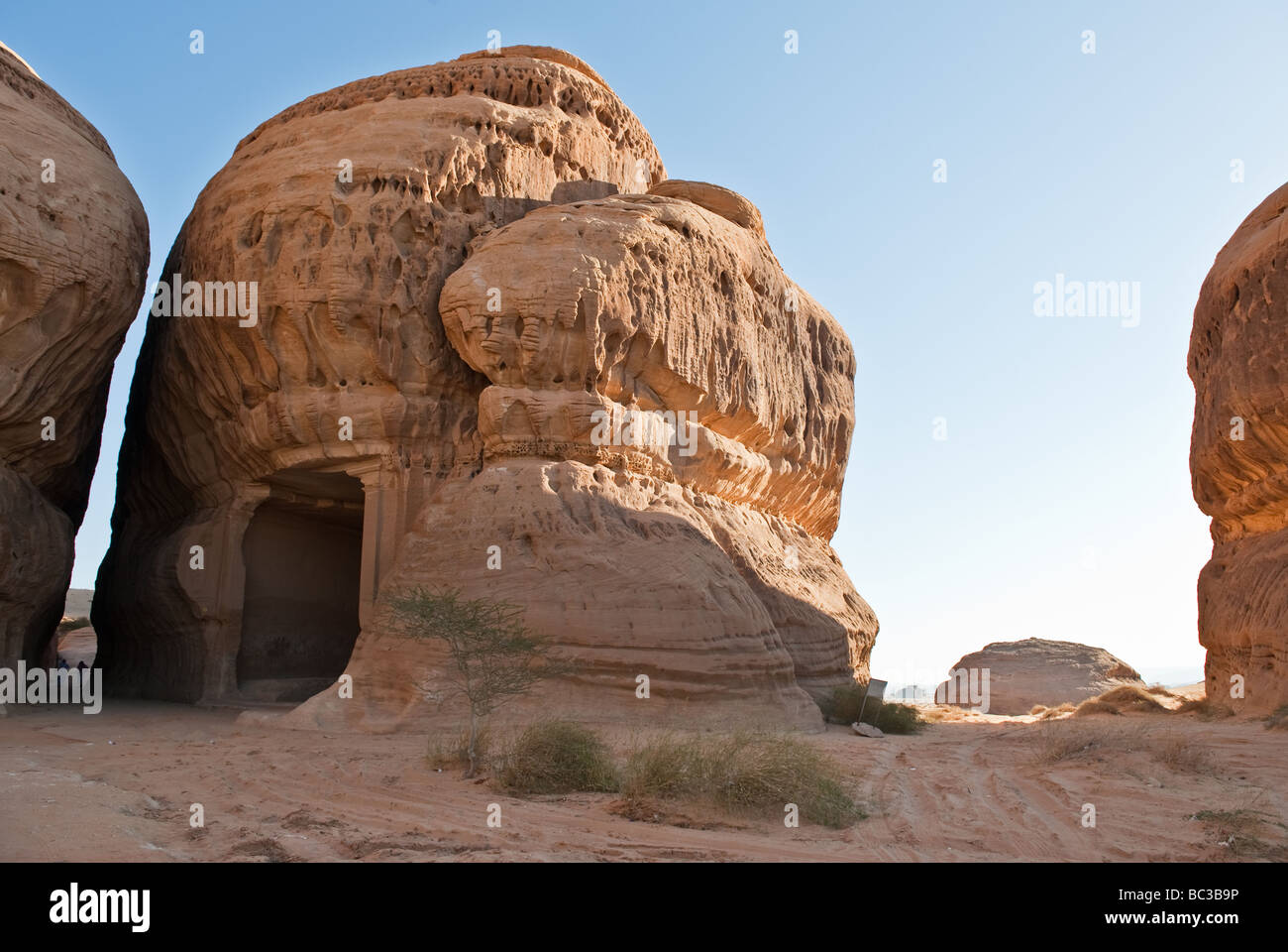 Madain Saleh die archäologische Stätte mit dem nabatäischen Grab des 1. Jahrhunderts Stockfoto