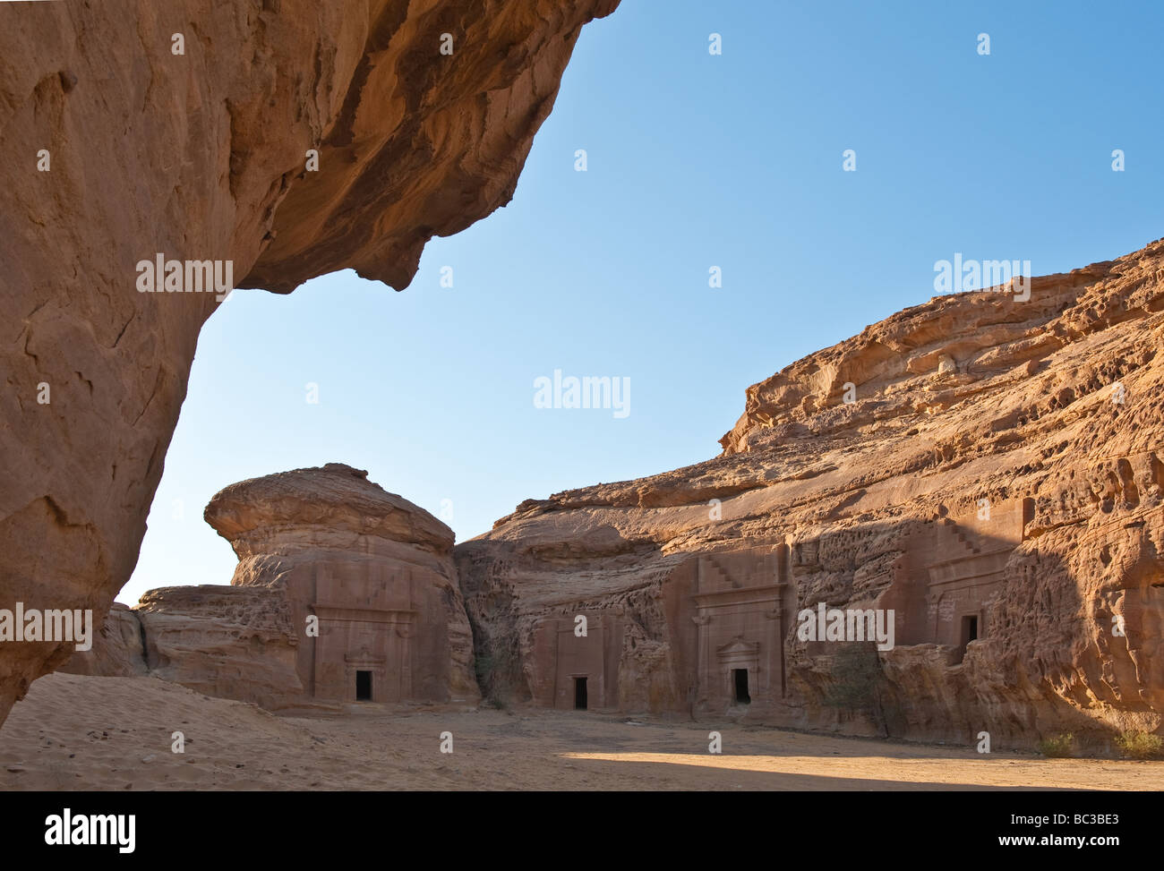 Madain Saleh die archäologische Stätte mit dem nabatäischen Grab des 1. Jahrhunderts Stockfoto