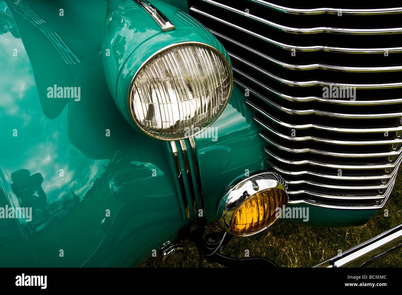 Detail der 1938 Cadillac Grill Los Angeles Concours d Eleganz Rose Bowl Stockfoto