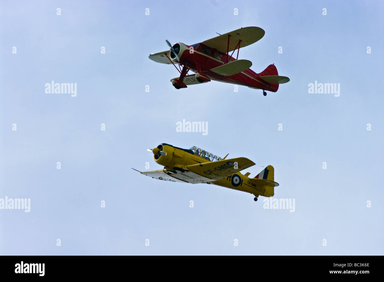 Oldtimer-Flugzeuge auf airshow Stockfoto