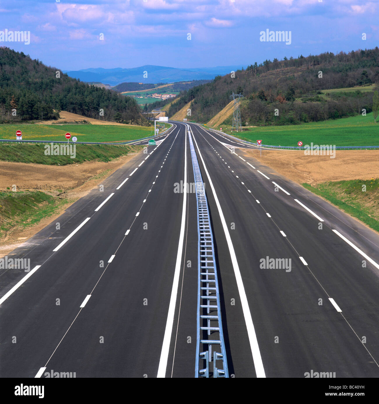 Französische Autobahn. Stockfoto