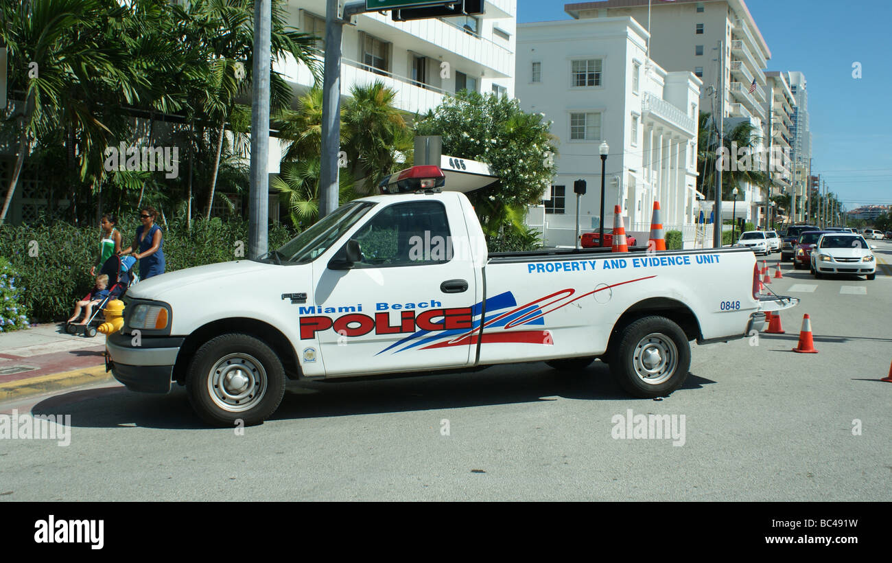 Miami Beach Police Eigenschaft und Beweise Einheit Fahrzeug Stockfoto