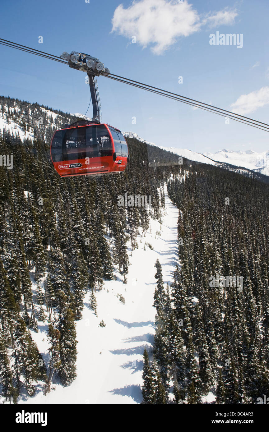 BC Whistler Resort Peak 2 Peak gondola Stockfoto
