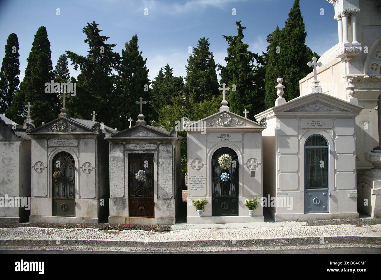 Cemiterio Dos Prazeres Lissabon Stockfoto