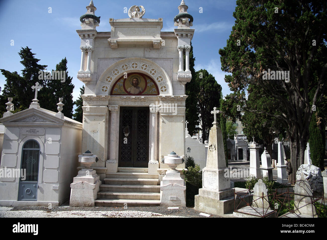Cemiterio Dos Prazeres Lissabon Stockfoto