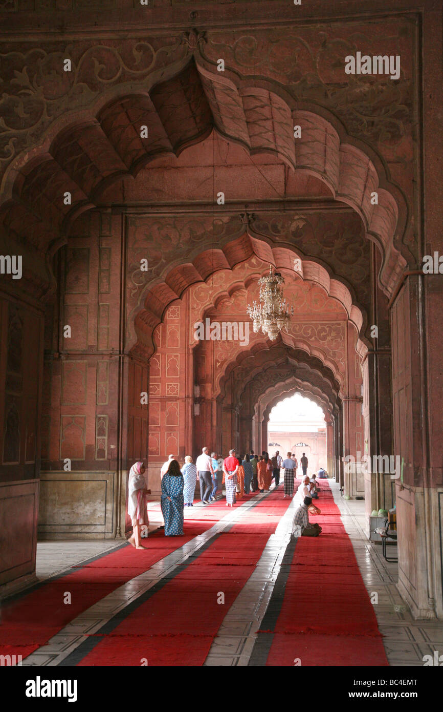 Die Jama Masjid-Moschee in New Delhi die größte Moschee in Indien Stockfoto